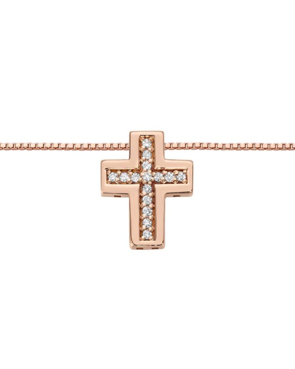 DonnaOro - Collana Croce oro rosa DHPF9580.004