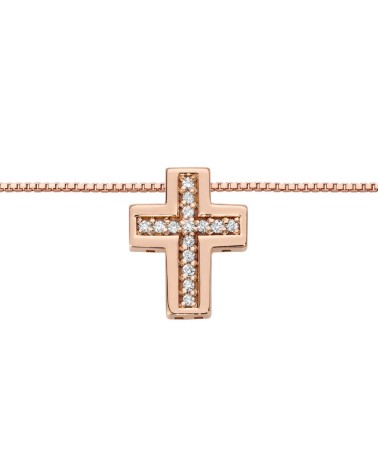 DonnaOro - Collana Croce oro rosa DHPF9580.004