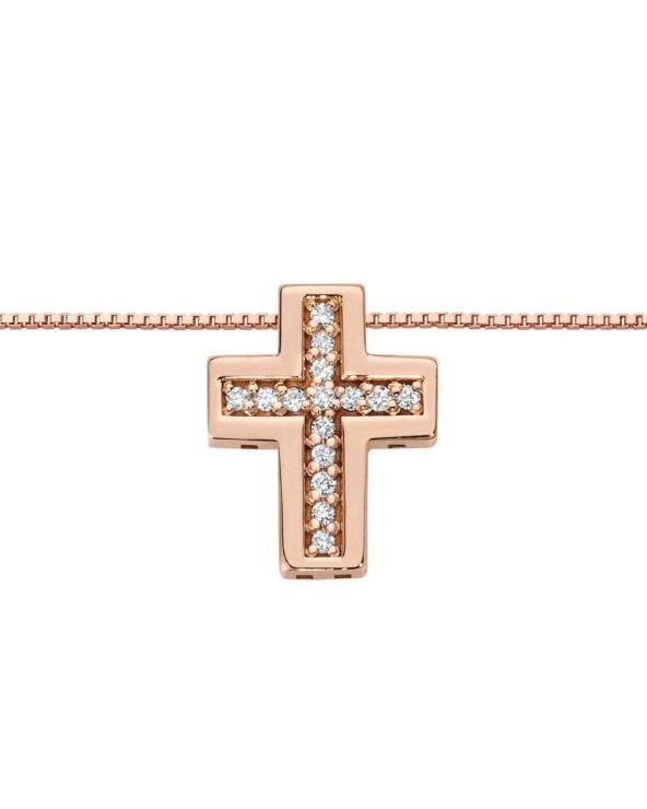 DonnaOro - Collana Croce oro rosa DHPF9579.004