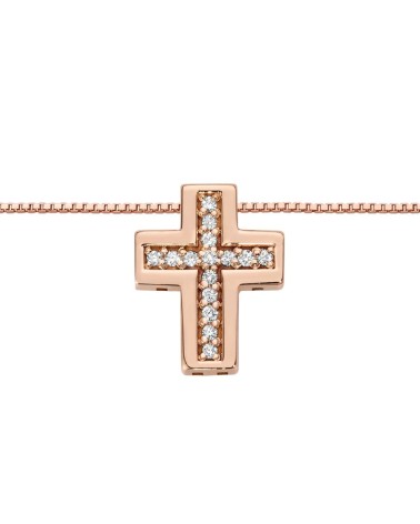 DonnaOro - Collana Croce oro rosa DHPF9579.004