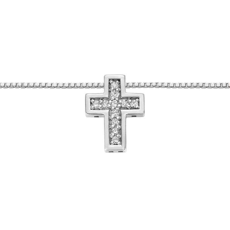 DonnaOro - Collana Croce oro bianco DHPF9569.004