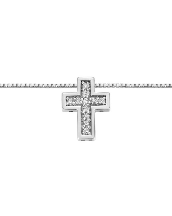 DonnaOro - Collana Croce oro bianco DHPF9568.004