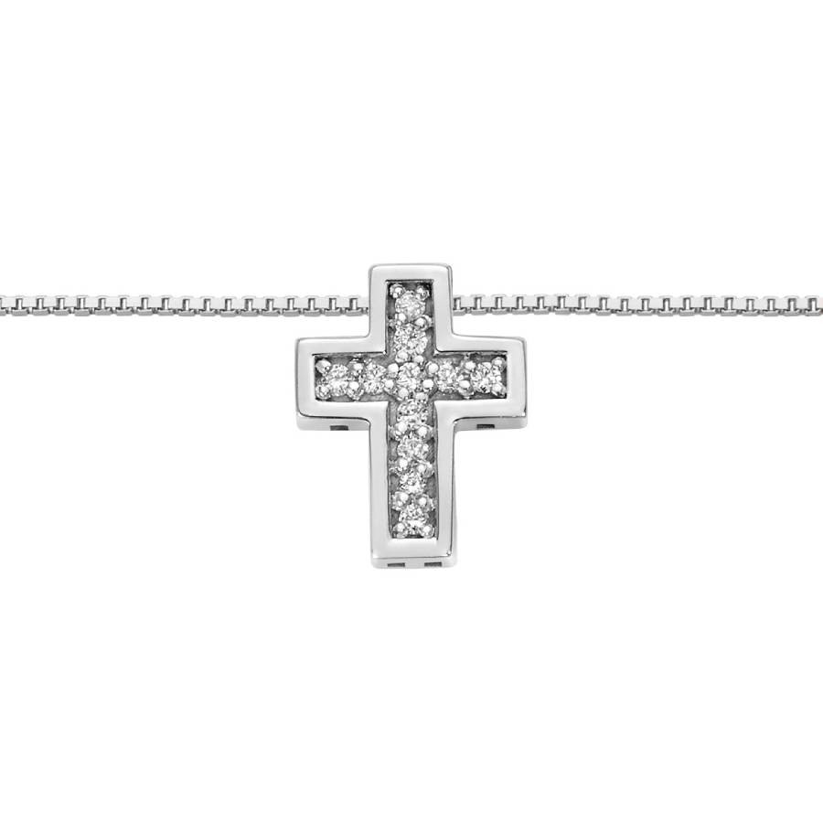 DonnaOro - Collana Croce oro bianco DHPF9568.004