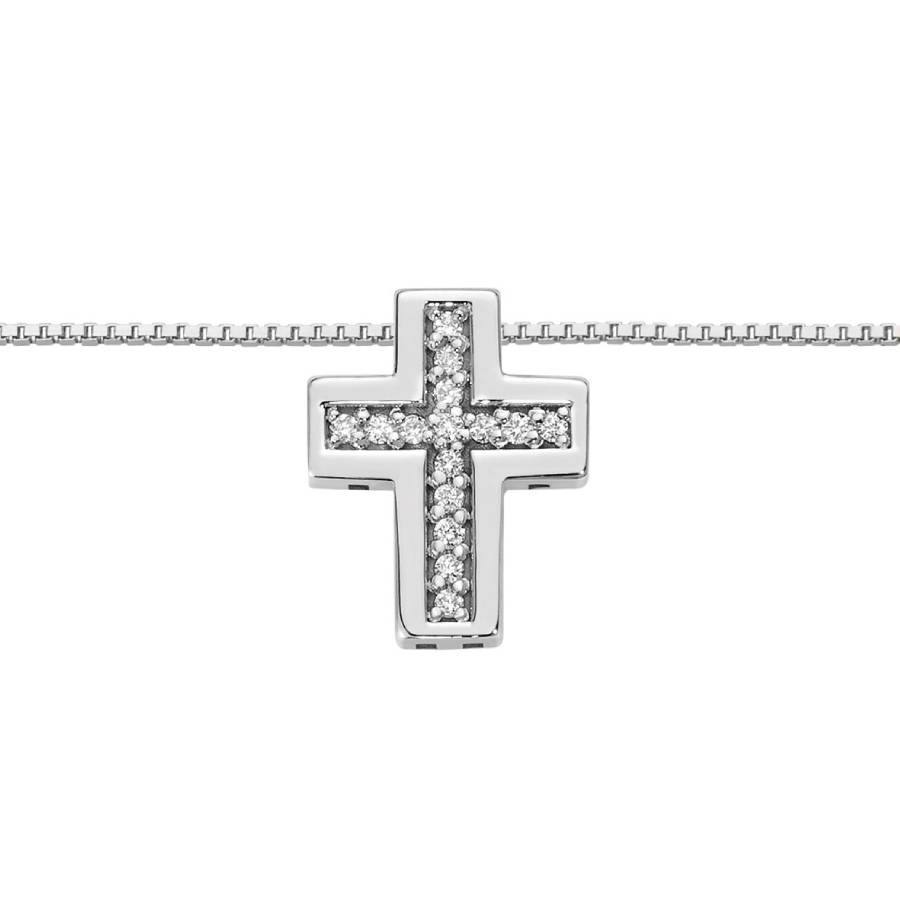 DonnaOro - Collana Croce oro bianco DHPF9567.004