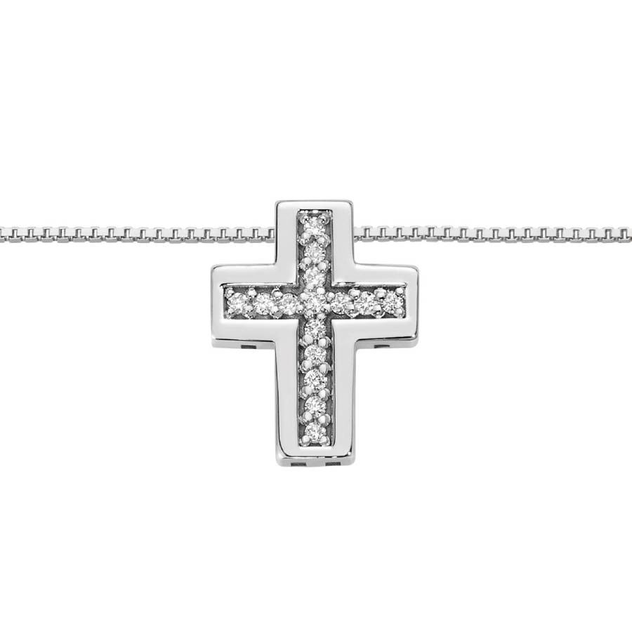 DonnaOro - Collana Croce oro bianco DHPF9580.004