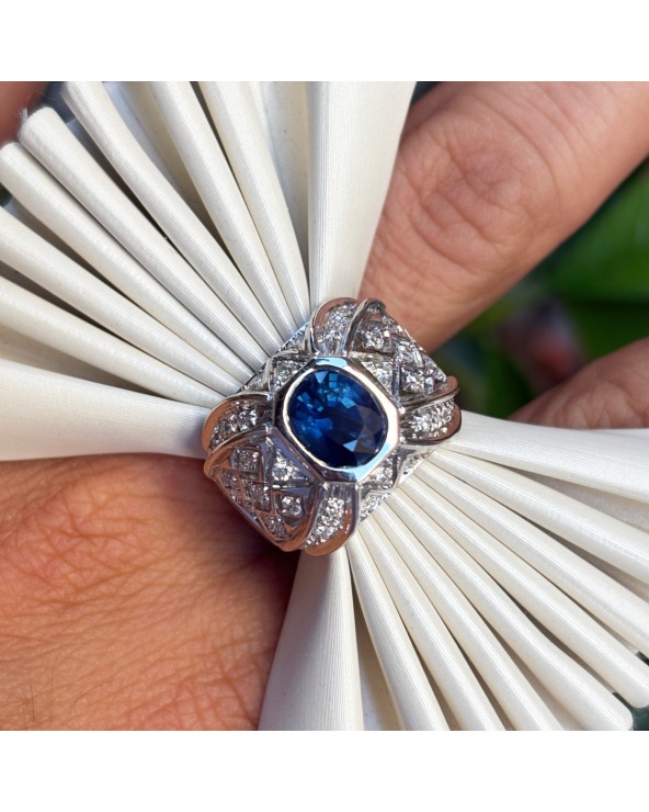 Gioielleria Cerbai - Anello a cupola Zaffiro 2.85ct