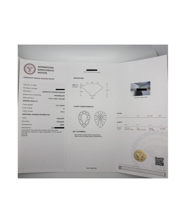 Gioielleria Cerbai - Solitario Goccia 3.01ct Lab Grown